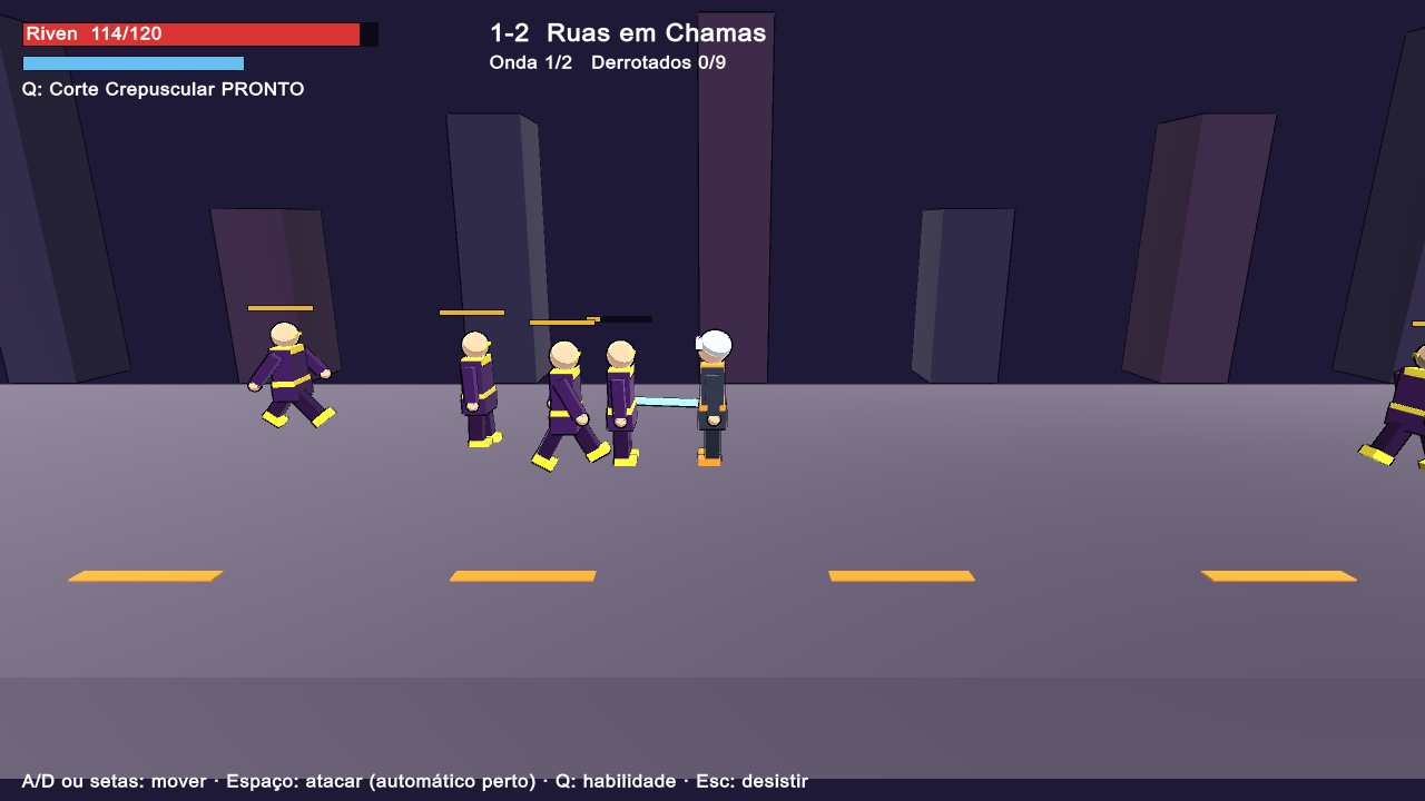 Combate lateral contra ondas de Gloamlings